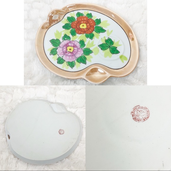 Vintage Seiei & Co Japan 6 floral lusterware snack plates - Picture 8 of 8